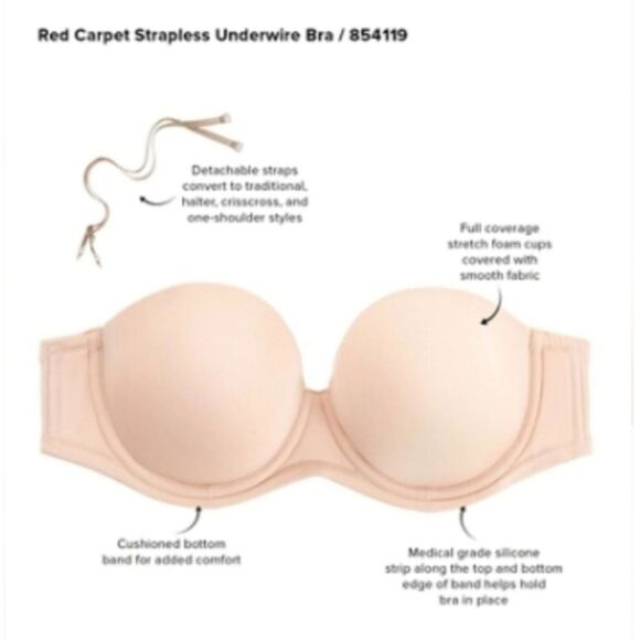 Wacoal 854119 Red Carpet Strapless Underwire Bra Women's 34DDD - Picture 13 of 13